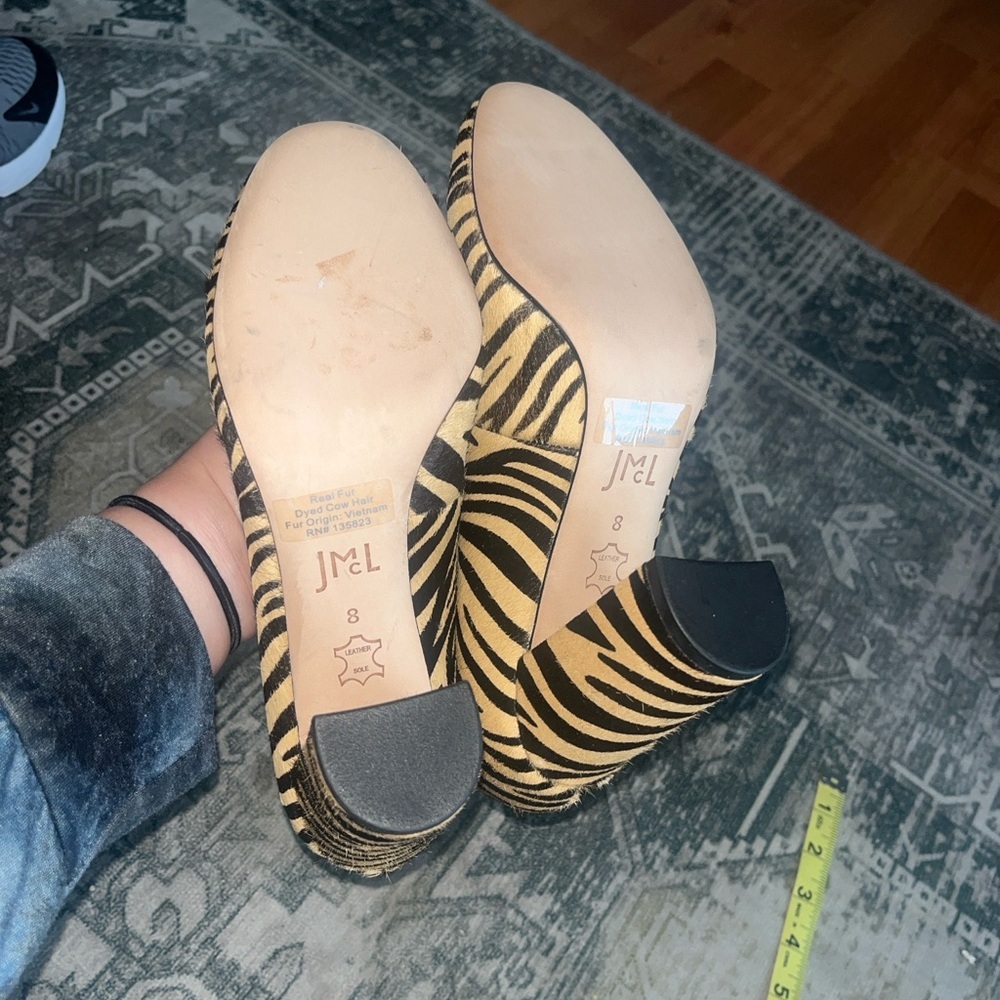 J McLaughlin Zebra print calf hair high heels size 8 - Picture 7 of 9